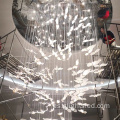 Vidrio artístico moderno de acero inoxidable de acero inoxidable Decoración de bodas de lujo Ligero de la jaula de pájaros